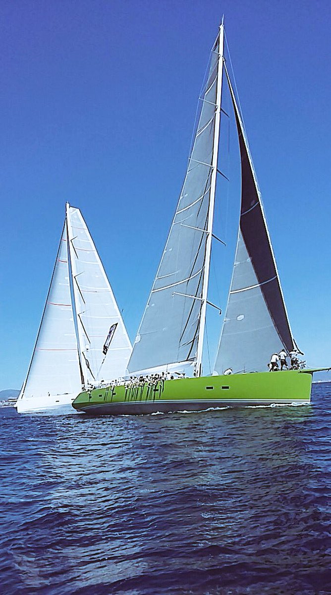 WildGroup's tweet photo. Our colour-compadre has been defending her title in the #BayofPalma this week #SYC @SuperyachtCup16 #TeamInLimeGreen https://t.co/mOky1sb3hF