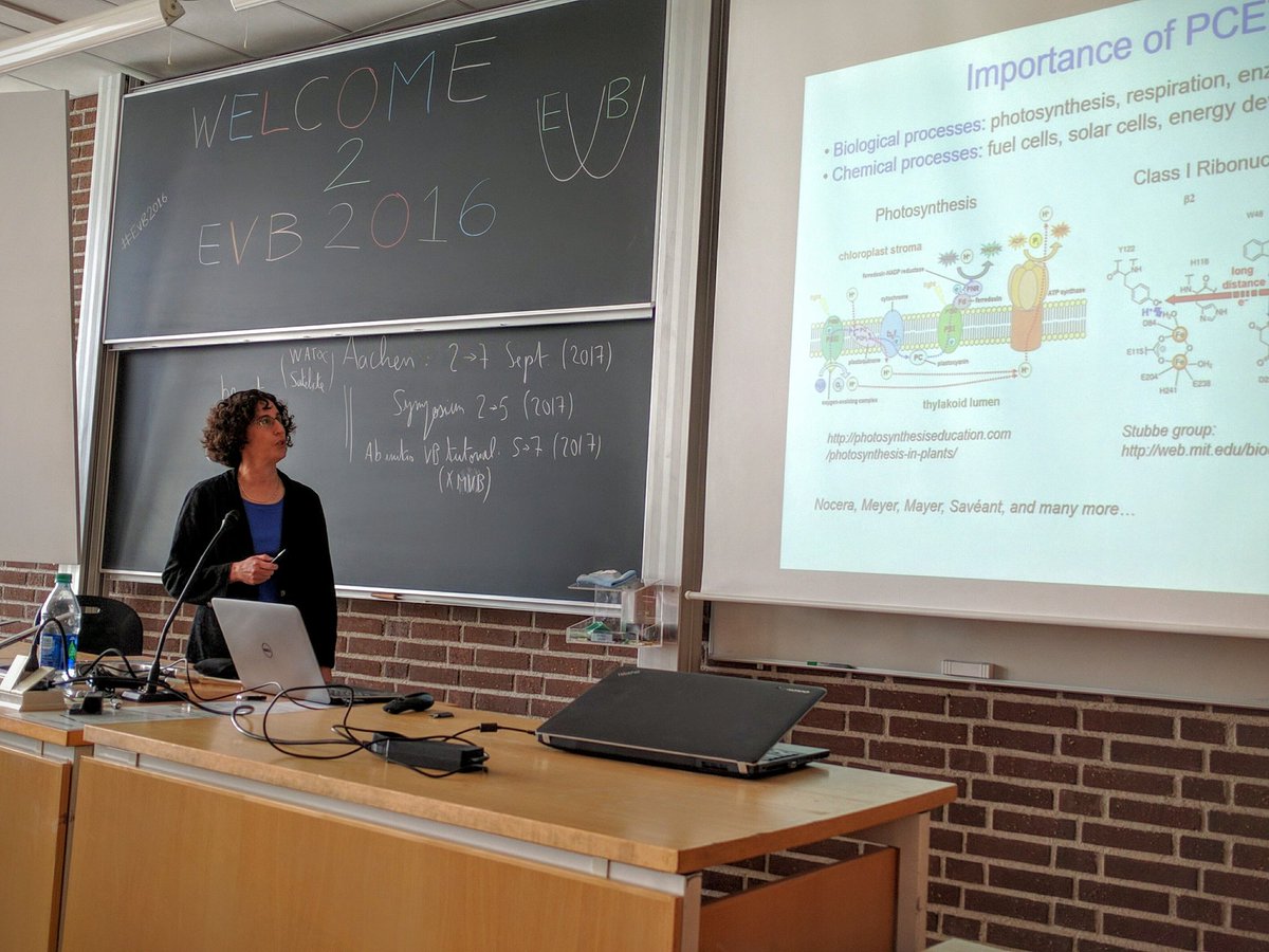 kamerlinlab's tweet photo. Sharon Hammes-Schiffer tells us about proton coupled electron transfer at #EVB2016. https://t.co/yE32VxzZCF