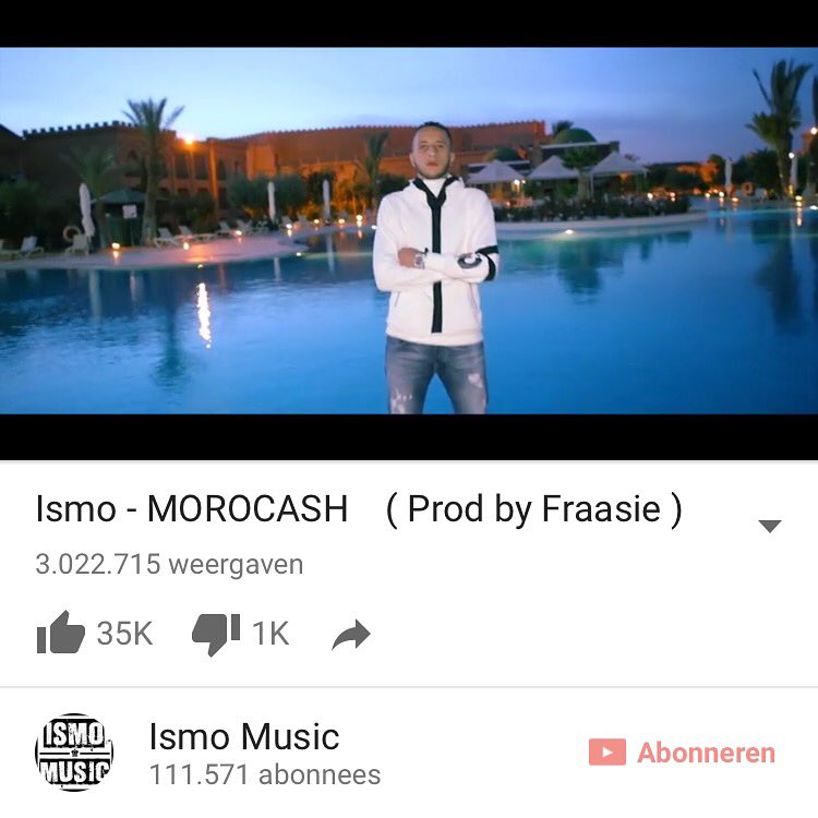 En dat is 3.000.000 Views op youtube &amp; 1.500.000 Streams op Spotify in 5 weken, THNX 💯❤️ #MOROCASH