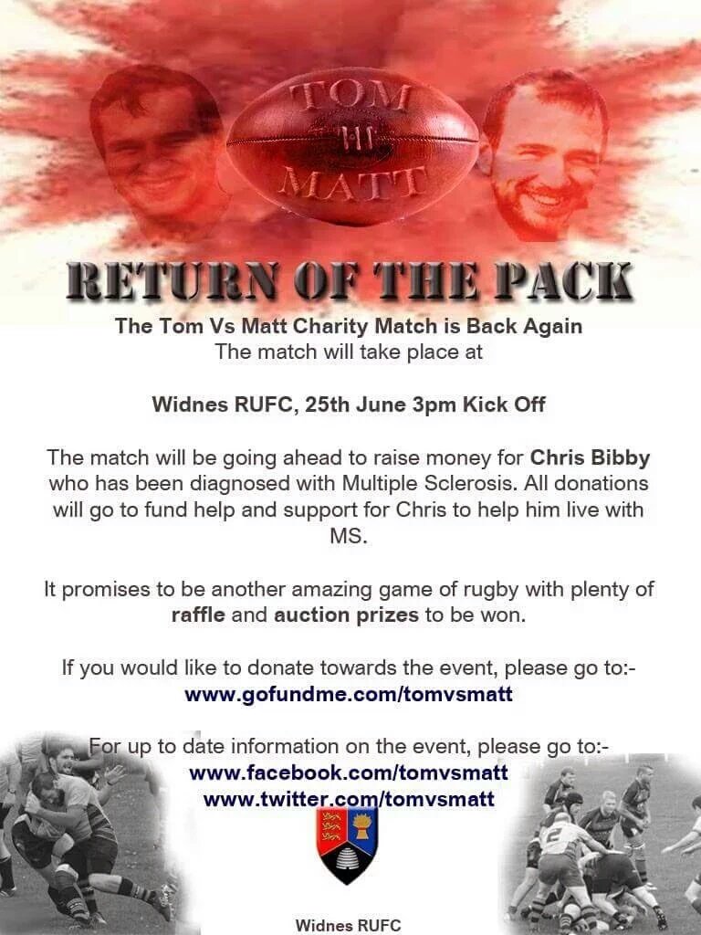 TomVsMatt's tweet photo. Game day!!! Get down to @WidnesRufc for the Tom Vs Matt charity match! 3PM kickoff, plenty of raffle/auction prizes! https://t.co/kYyDuwwWdr