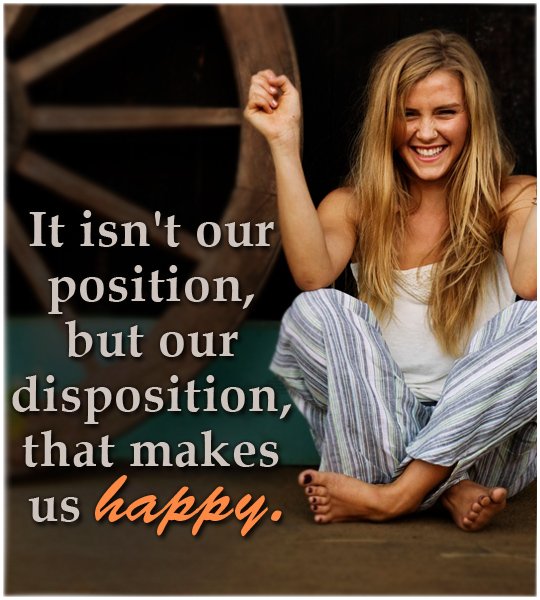 androidsms2's tweet image. It isn't our position, but our disposition that makes us happy.
#wisdom #happiness #quote