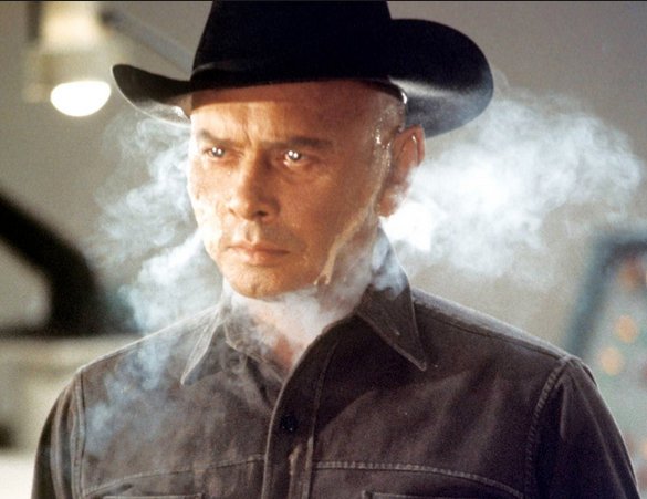 HelgaVonClapp's tweet photo. How's this for a smouldering look! #Westworld #YulBrynner #LOVE https://t.co/Hl5e77dGUE