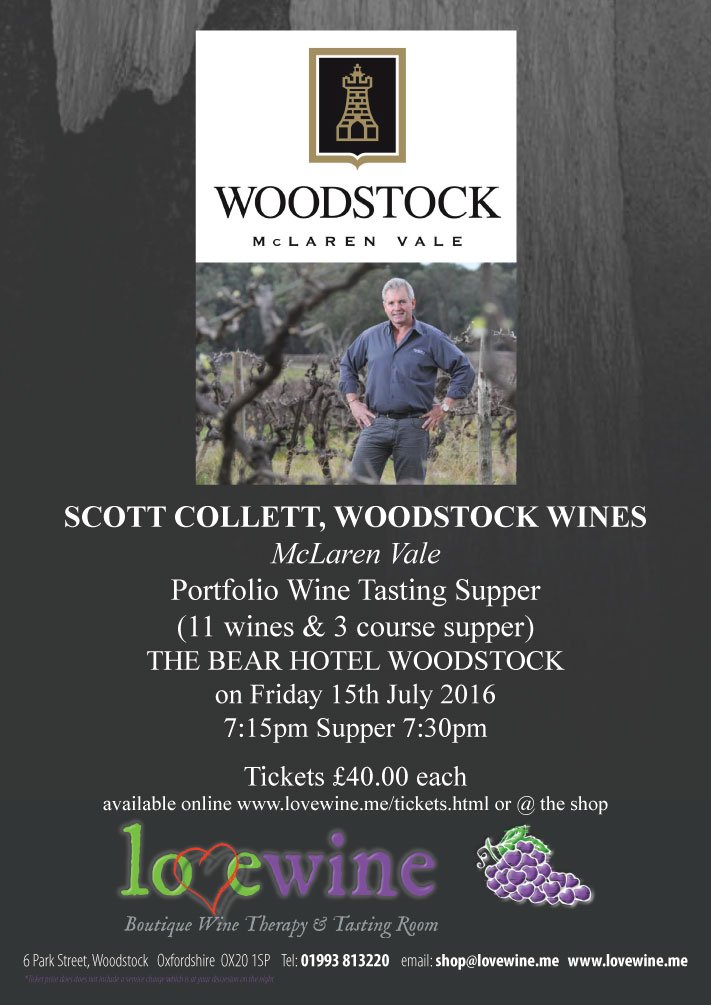 lovewinetherapy's tweet photo. Scott Collett - @WoodstockWinery  
 Showcase Wine Supper @MacBearHotel  
 on Wednesday 15th June 2016 7:30pm https://t.co/kAatD4Oqmq