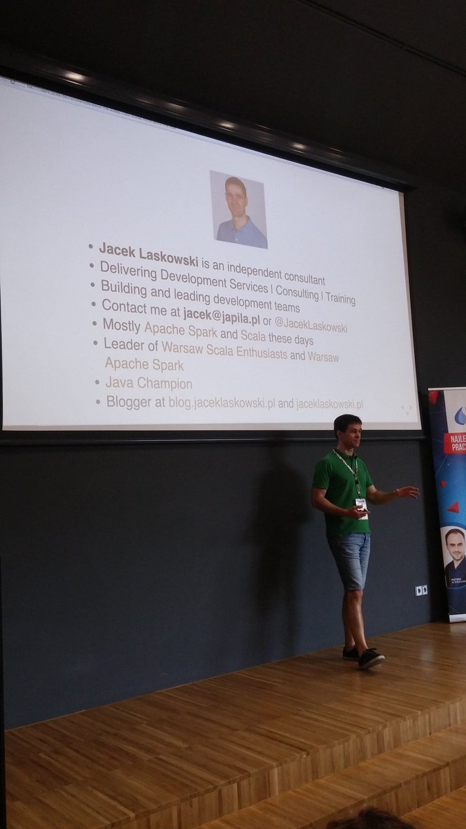 gosubpl's tweet image. Unforgettable @jaceklaskowski talking why he loves #spark more than #scala at #scalab in beautiful #Wroclaw