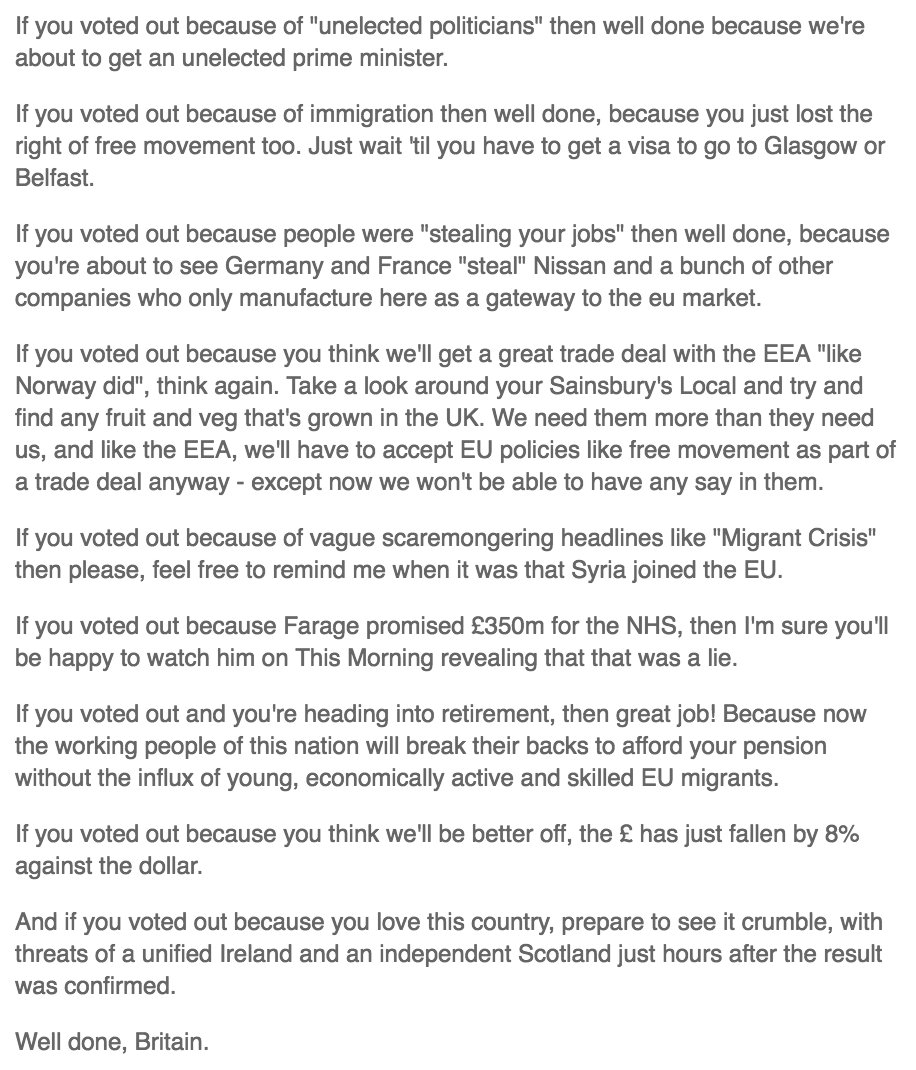 andersostlund's tweet image. "Well done Britain!" 
#Brexit #Regrexit