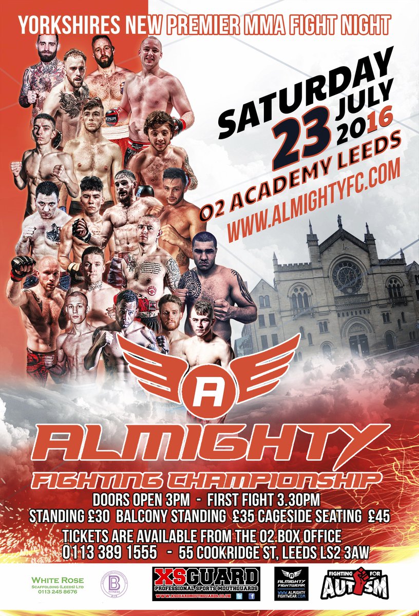 dn4photography's tweet image. @AlmightyFightin 2 #tickets now on sale &amp;gt; tinyurl.com/zbqhxxb
#MMA #UKMMA @O2AcademyLeeds #Leeds #yorkshireis