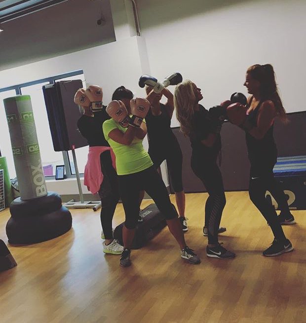 Great session this morning @m_fitness1 &amp; my spice girls getting in the mood for @anthonyfjoshua fight tonight 👊🏼💪🏼