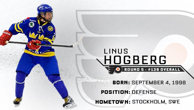 5th round pick 139 flyers select linus högberg d hogberg flyers