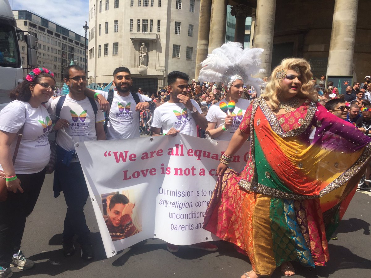 nazandmatt's tweet image. We are marching to end religious and cultural homophobia #PrideinLondon
