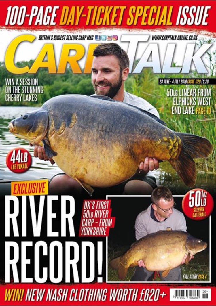 Absolutely blown away to have made another front cover of Carp Talk! Very lucky.