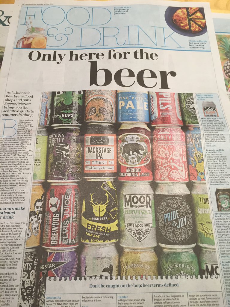 WesterhamBrew's tweet photo. Beer gets front page treatment in @Telegraph Food &amp; Drink. @SophWrites great article. 3 Westerham beers listed https://t.co/Y2jKFr2WqD