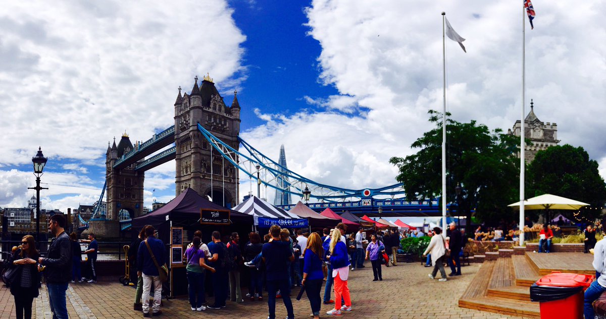 Check out the best weekly #market <a href="/TowerBridge/">Tower Bridge</a> with #food from all around the world 🍴☀️
#eat #London #PrideLondon