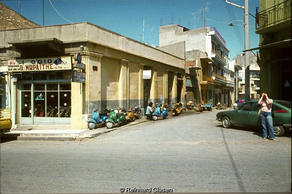 An old workshop Vespa, in Heraklion capital of the island of Crete, Greece.(03/1977)!!!