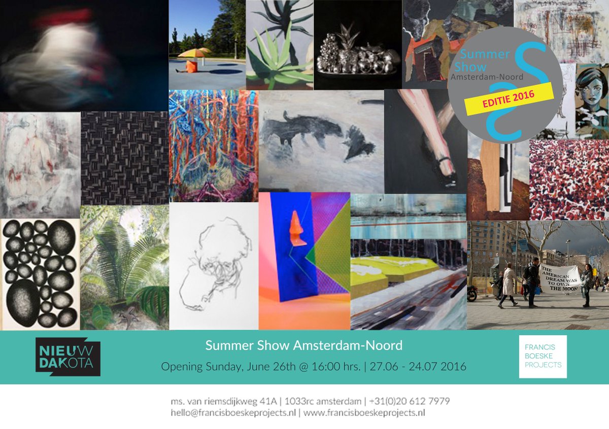 Summer Show 2016 Amsterdam-Noord
Opening Sunday 26th June at 4pm! <a href="/Nieuw_Dakota/">Nieuw Dakota</a> <a href="/BoeskeProjects/">Boeske Projects</a> 
26 June - 24 July