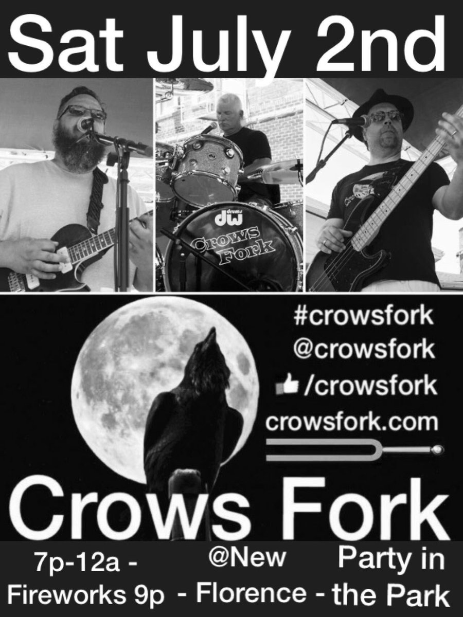 CrowsFork's tweet image. #fireworks #crowsfork band live July 2nd New Florence, MO 7p-12a. City Park on E Mortimer!   Family Friendly Event!