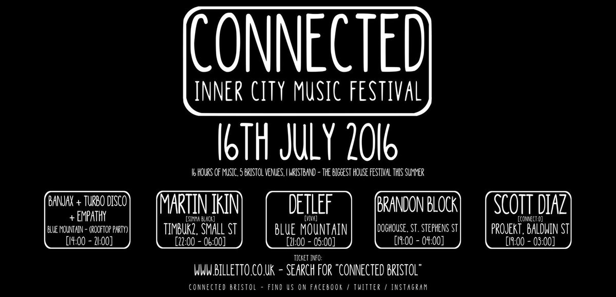 Countdown is on 5 venues headliners, 1 wristband <a href="/connectedbris/">Connected ICMF</a> #bristol #housemusic #techno #harbourfestival