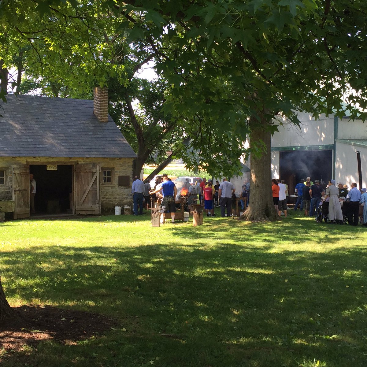 HansHerrHouse's tweet photo. Blacksmith day is officially underway! Stop by - IT'S FREE! 😉  #lancasterpa #discoverlancaster #blacksmith #summer https://t.co/WXhzzXQsTJ