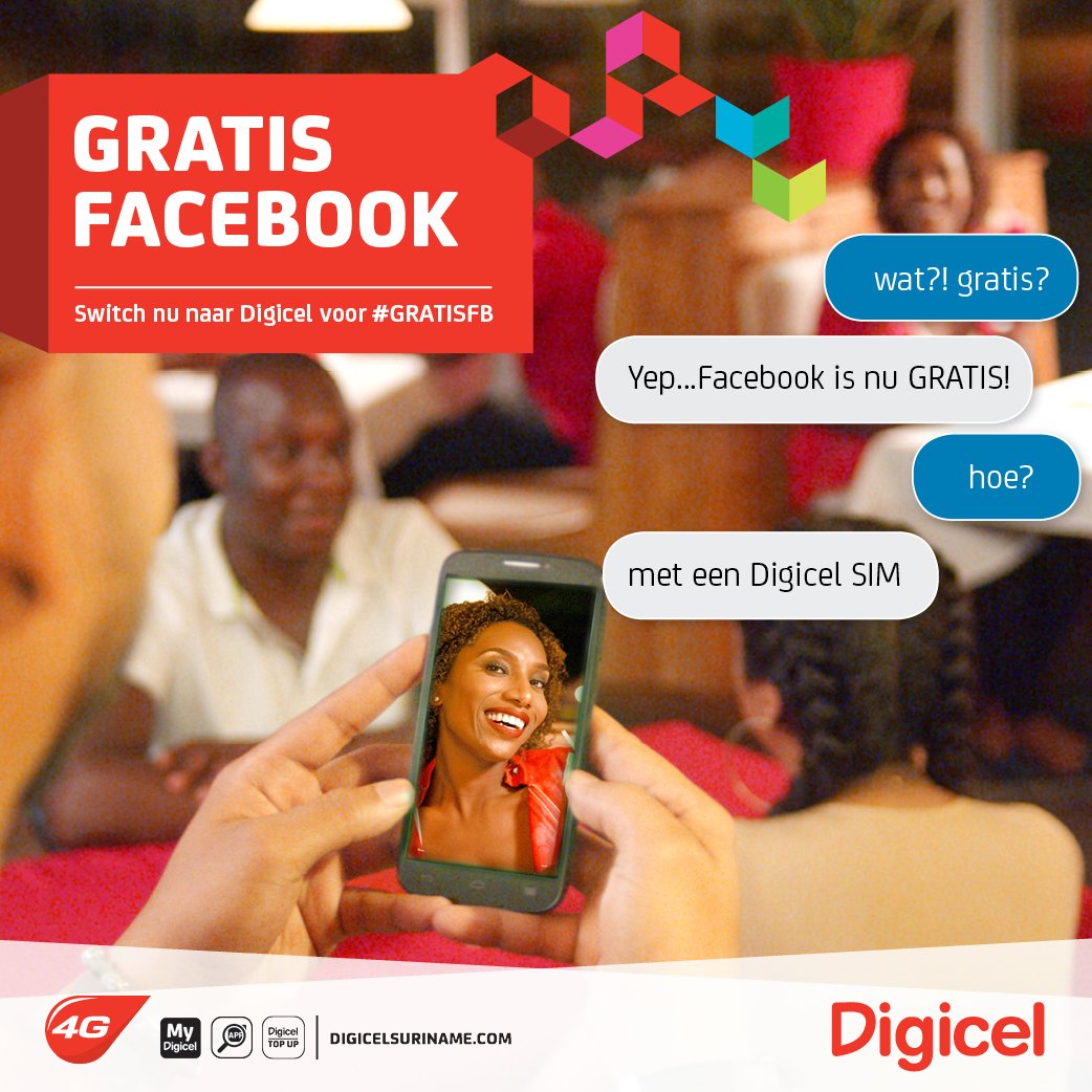 DigicelSR's tweet photo. Maak jij al gebruik van GRATIS Facebook? #GratisFB https://t.co/SBqADmZxIx