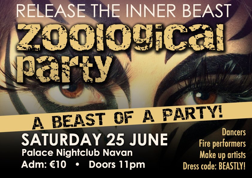 PalaceNavan's tweet photo. Zoological Party Hits The Palace Navan Tonight With @djtrolley From 11pm... Animals At The Ready For Tonight's Event https://t.co/TzPov0AqKE