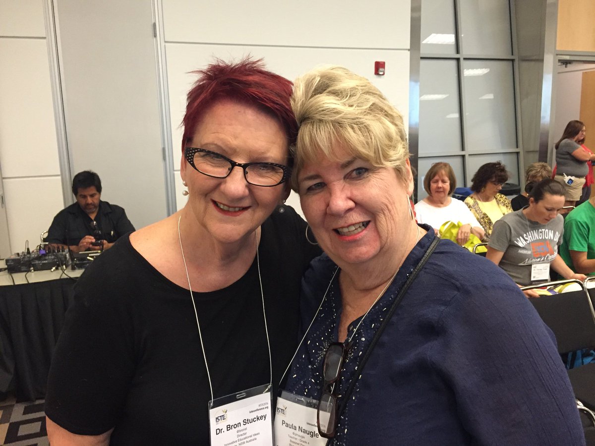 BronSt's tweet photo. At #hacked at #iste2016 for a day of juicy conversations and the start of Bron's #hugfest https://t.co/9MC29B1b1Y