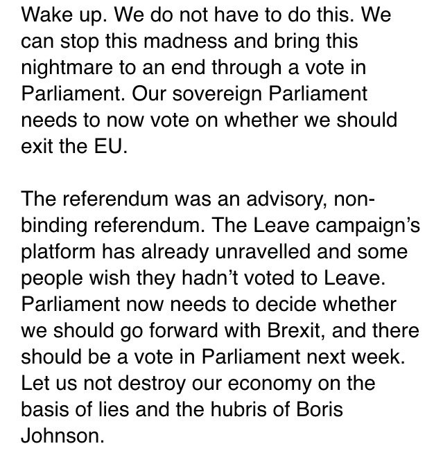 David Lammy (@davidlammy) on Twitter photo Wake up. We do not have to do this. We can stop this madness through a vote in Parliament. My statement below Wake up. We do not have to do this. We can stop this madness through a vote in Parliament. My statement below