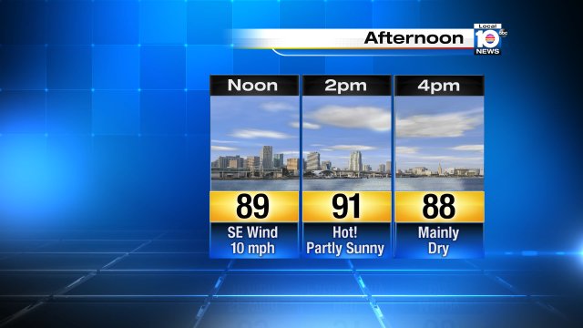 Steamy this afternoon with mainly dry conditions as storms will remain out west. Today's high 91° https://t.co/Ybderu7tbS