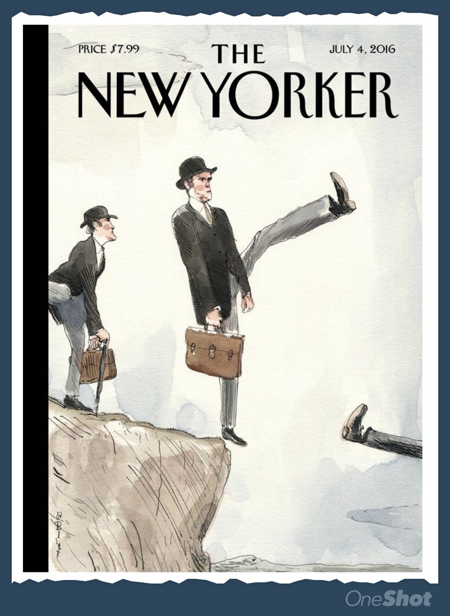 gussilber's tweet image. The cover of the latest New Yorker upholds the theory that the British are a bunch of Silly Walkers.