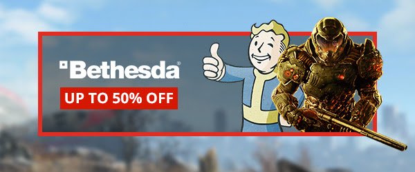 IndieKings's tweet photo. Save up to 50% off #Bethesda games like #Fallout4 #DOOM #Skyrim #ElderScrolls https://t.co/xCoqMY6SVh #PCMasterRace https://t.co/ey6olQWgkv