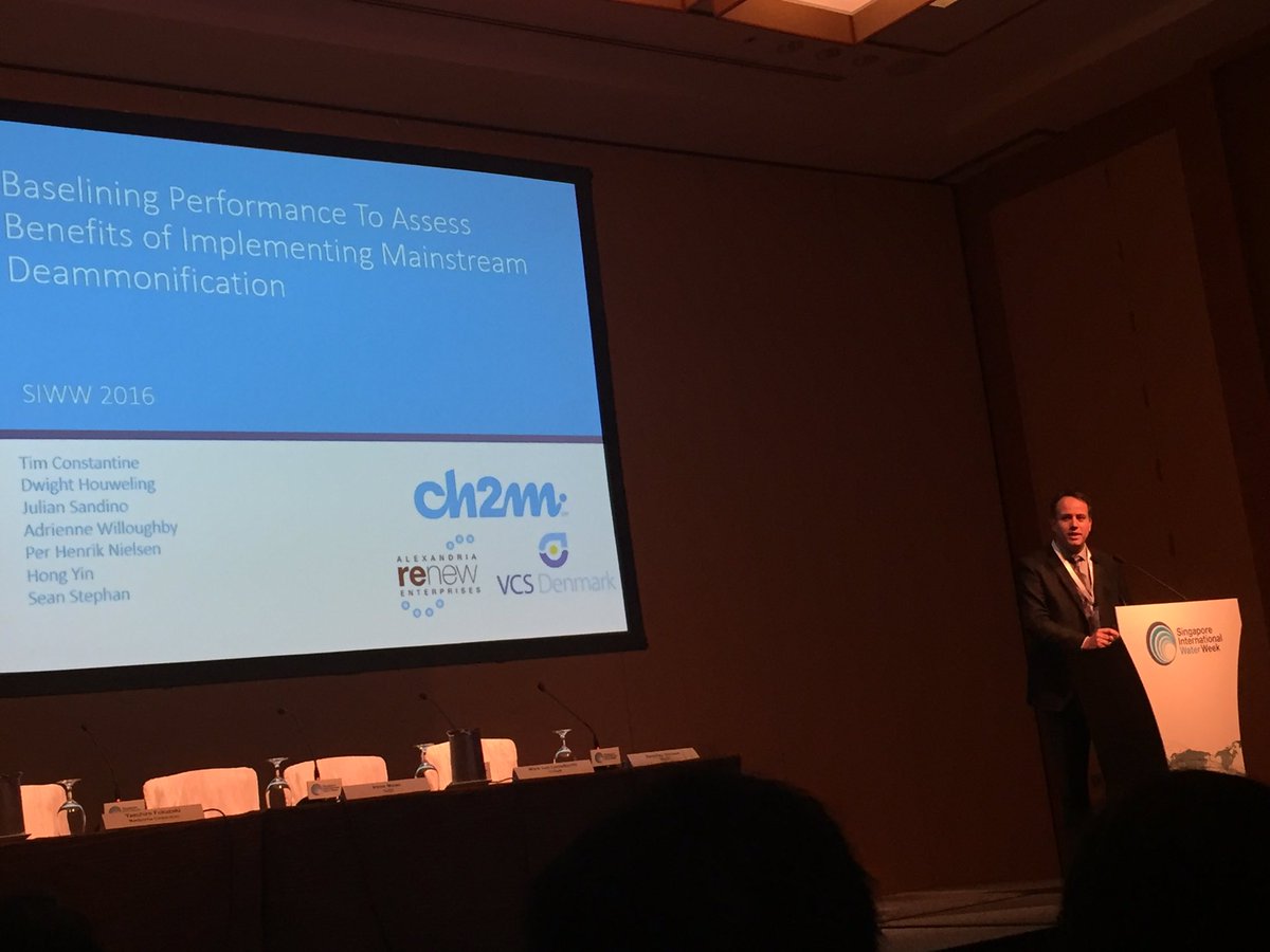 NereaUri's tweet photo. Tim Constantine presenting the work on mainstream deammonification at Ejby Mølle, Denmark #SIWW2016 #SIWW https://t.co/mIBwEWN8on