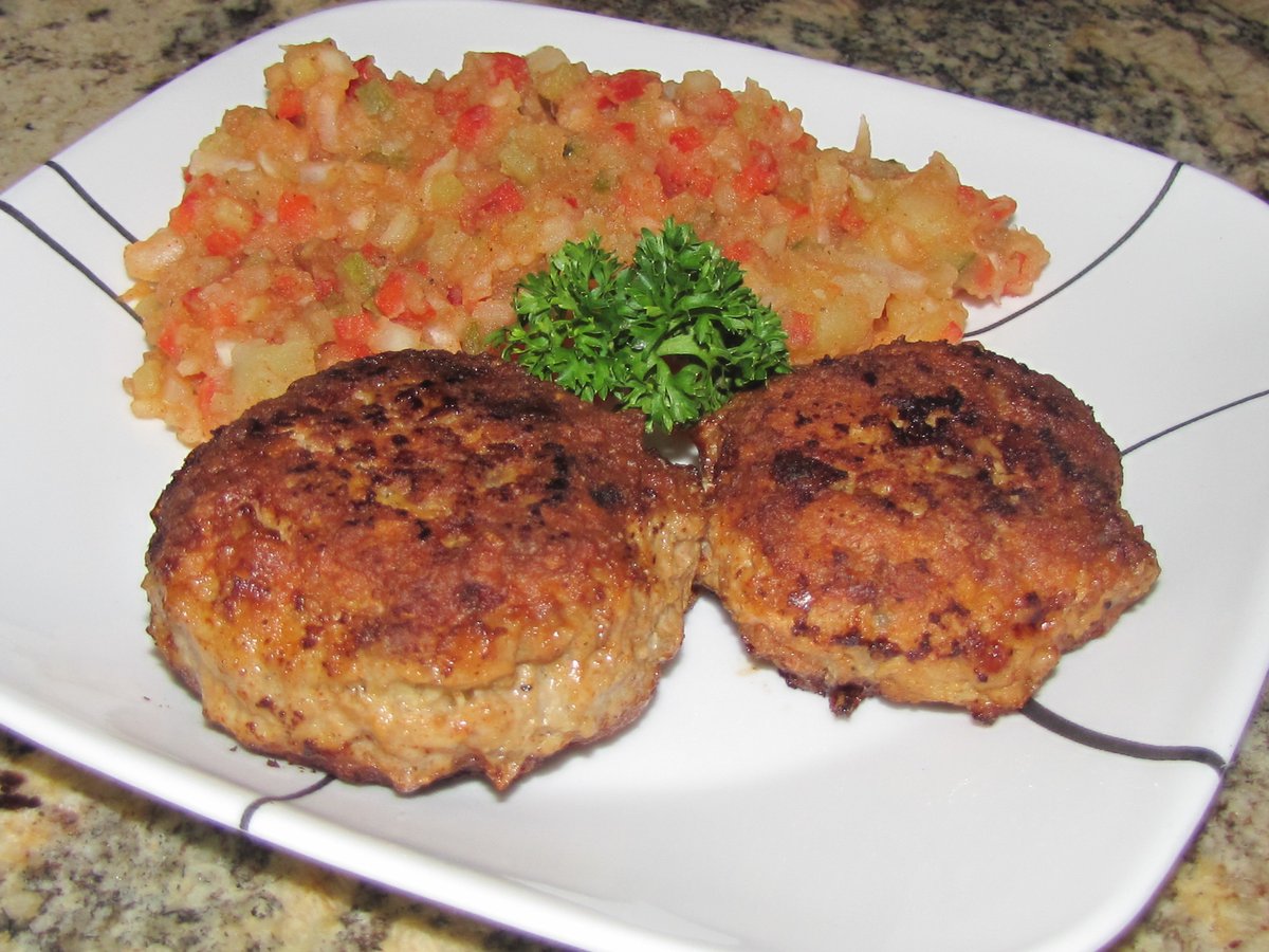 Frikadelle mit Bavarian potatoes salad
