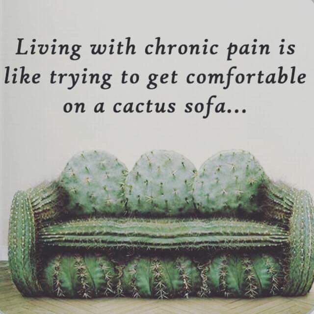 Living With #ChronicPain Is Like Trying To Get Comfortable On A Cactus Sofa...  #Spoonie #Chronicillness #Fibro