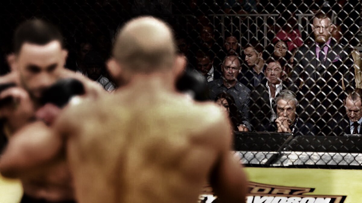 DanielJPinder's tweet photo. What. A. Picture. Conor McGregor. Always watching. (Pic: @RianMac) #UFC200 https://t.co/G7SjZkn0o3