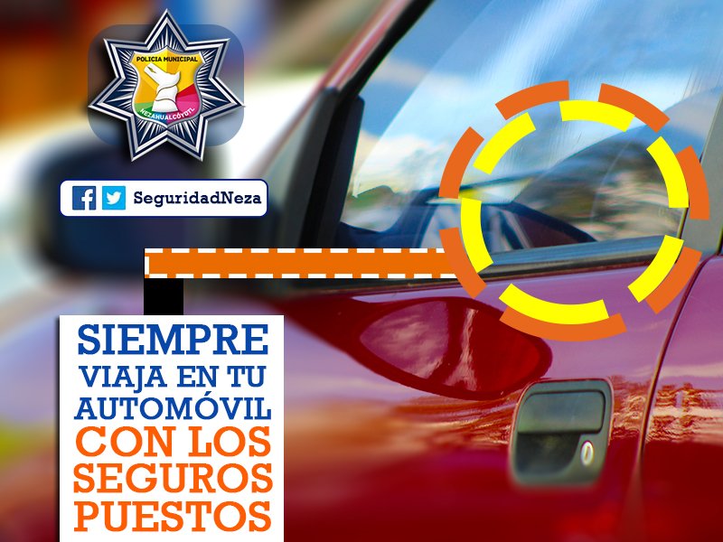 seguridadneza's tweet photo. #PorTuSeguridad y la de las personas que viajan contigo lleva los seguros y ventanillas cerrados https://t.co/C5oP3fMcni
