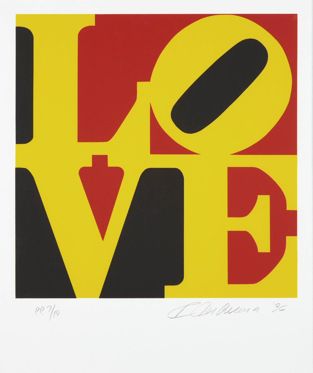 The Book of Love portfolio: one plate, 24×20in, Sold for $3,125 USD #robertindiana auctionclub.com/public/histori…