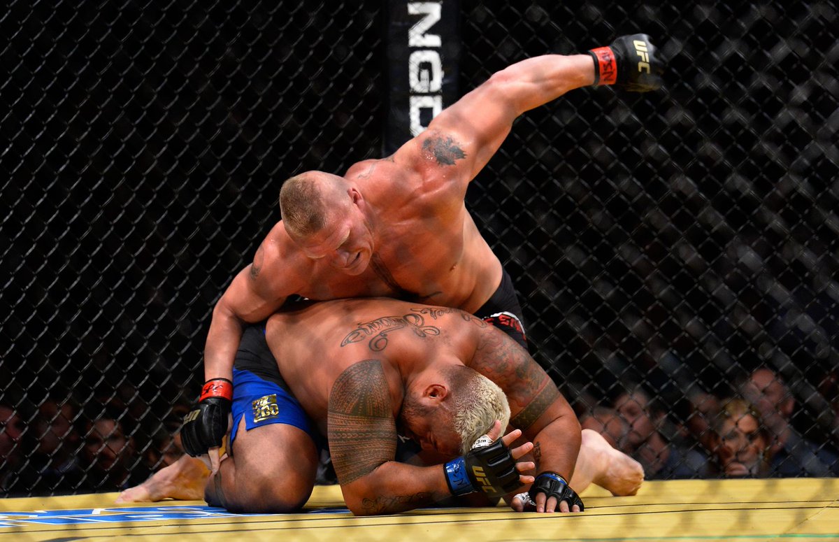 SportsCenter's tweet photo. Brock Lesnar earns his first win since July 3, 2010 (2,198 days). https://t.co/RkTjKhTZFP