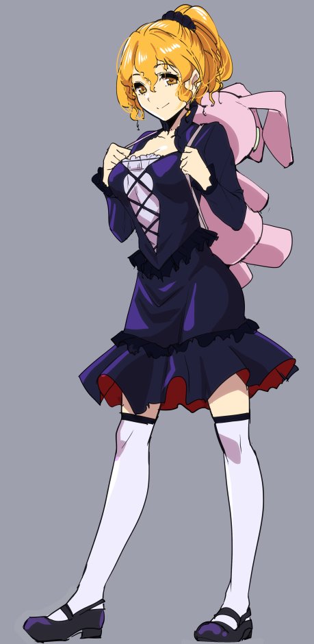 『髪:山吹色、セミロングの天パでポニテ(高)。目:山吹色、たれ目。身長:165。服:ゴシック。持ち物:リュック。特徴:ピュア。』
https://t.co/PK4mIds6PM 