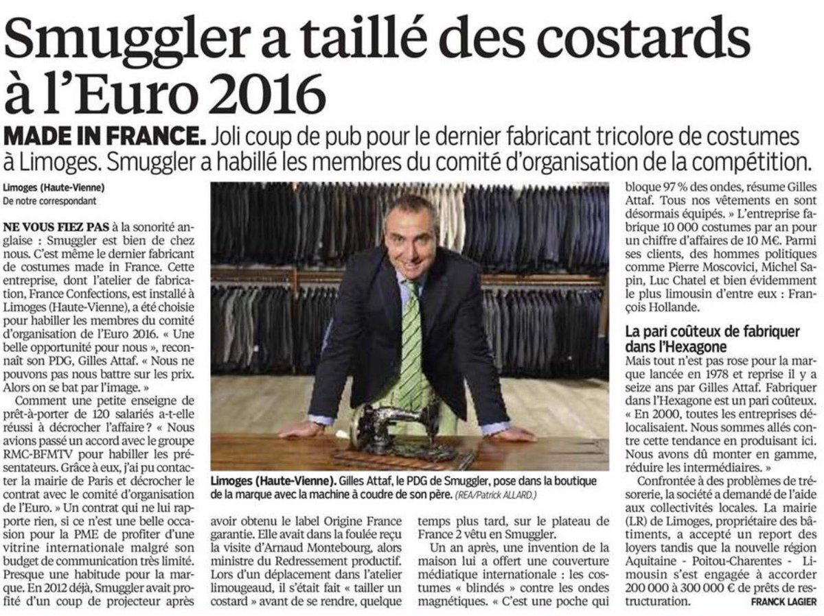 Origine France Garantie (@certif_ofg) on Twitter photo Papier de <a href="/francklagier/">Franck Lagier</a> sur notre labellisé <a href="/SmugglerParis/">Smuggler</a> dans <a href="/le_Parisien/">Le Parisien</a> aujourd'hui 🇫🇷 bravo <a href="/gilles_attaf/">Gilles Attaf</a> ! Papier de <a href="/francklagier/">Franck Lagier</a> sur notre labellisé <a href="/SmugglerParis/">Smuggler</a> dans <a href="/le_Parisien/">Le Parisien</a> aujourd'hui 🇫🇷 bravo <a href="/gilles_attaf/">Gilles Attaf</a> !