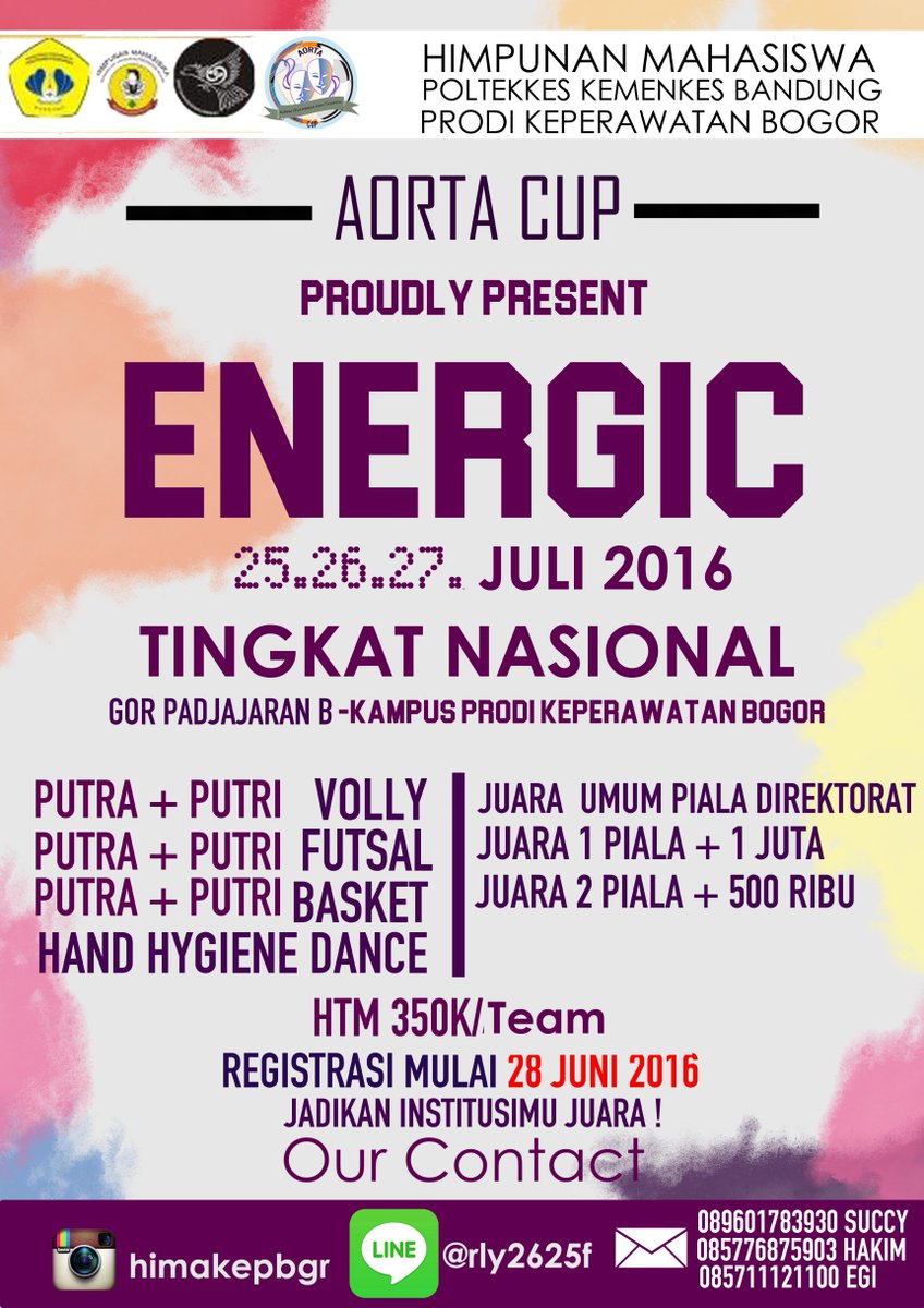 HIMAKepBgr's tweet photo. Hima Keperawatan Bogor Poltekkes Kemenkes Bandung Proudly Present "AORTA CUP 2016" @BEMPoltekkesJkt https://t.co/SpAPPlDQhZ