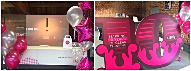 WeCreateClarity's tweet photo. Happy 10 years Clarity! Looking forward to today's celebrations 🎈🎉 https://t.co/DeV1CANhJ3