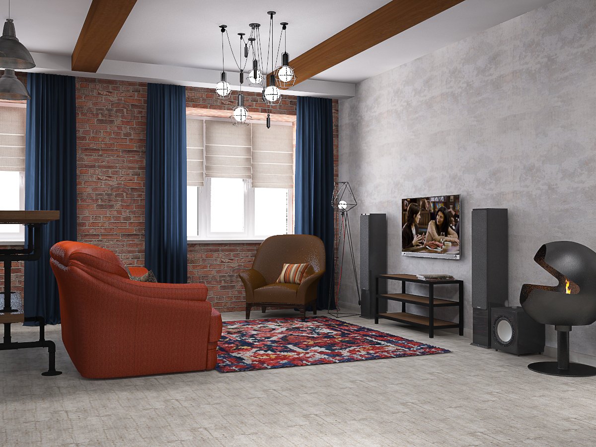 DesignFluor's tweet image. Кухня гостиная в стиле лофт.

#дизайнинтерьра #дстудия #лофт #re[yzujcnbyfz