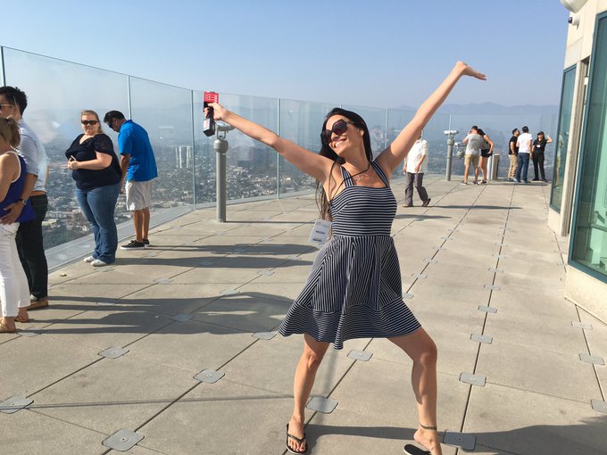 #PenthouseTV #Host @TheSingleLife rode the #SkySlide 1000 ft above LA at the @SkyspaceLA #GrandOpening