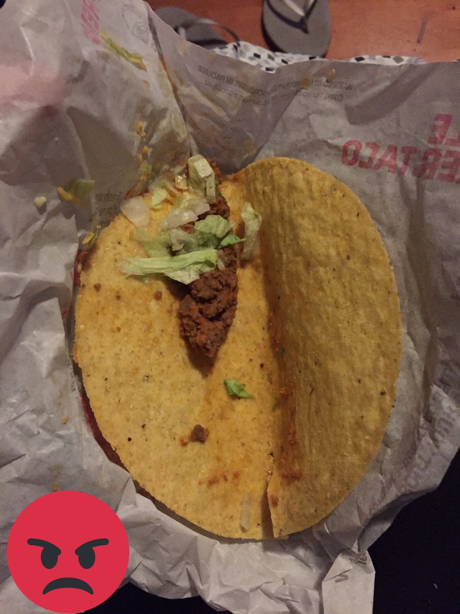 Wc_Imagination's tweet photo. Got home and went to eat my @tacobell and this is what I got!!! #furious https://t.co/mvzCtkq8YA