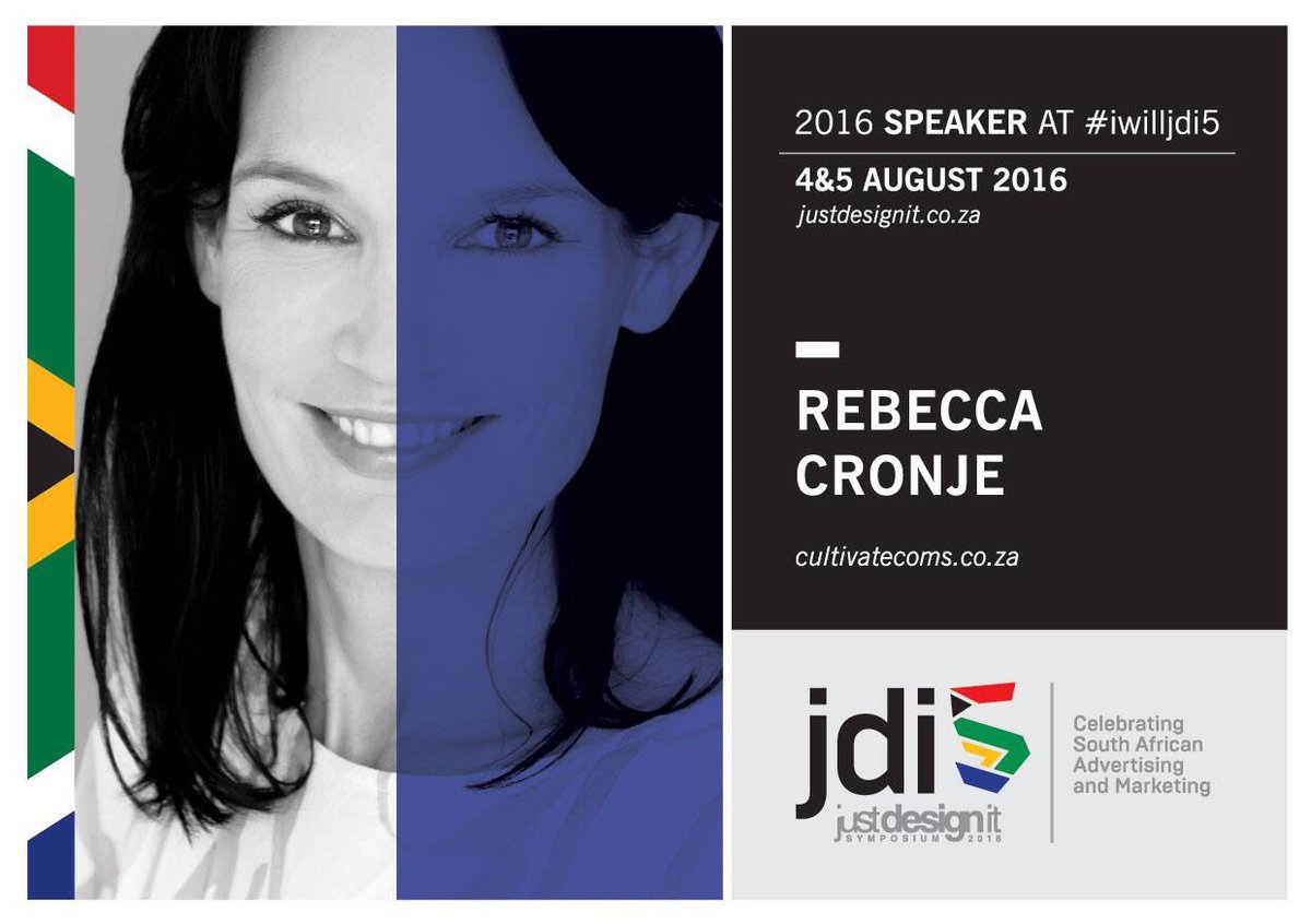 justdesignit101's tweet photo. What makes a really great PR campaign? REBECCA CRONJE will share some at JDI5 #iwilljdi5 @RebeccaCronje https://t.co/vU4m4B9TOO