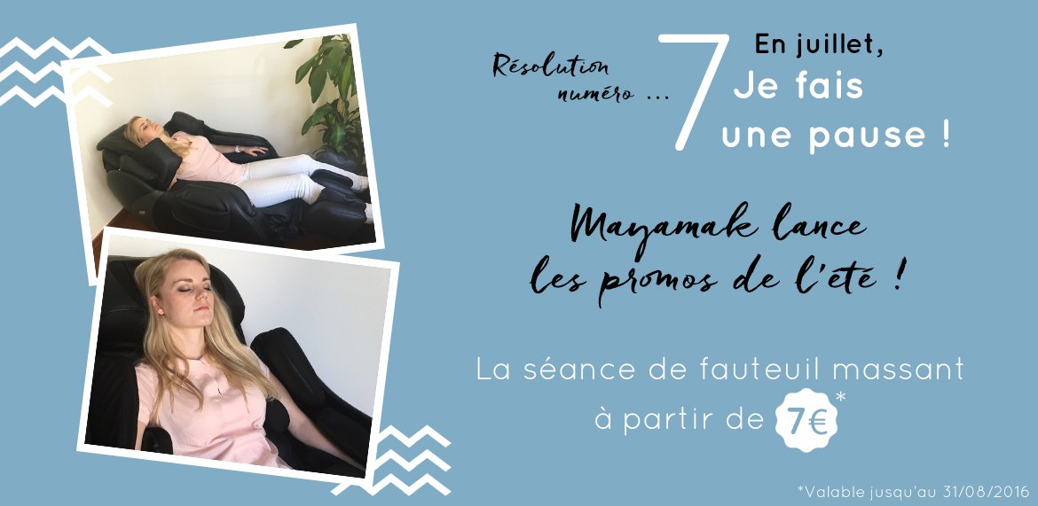 Mayamak_Lyon's tweet photo. Promo sur les séances de #fauteuilmassant jusqu'au 31 août : la séance à partir de 7€ ! #viveladétente #holidays https://t.co/3yZ80Grdye
