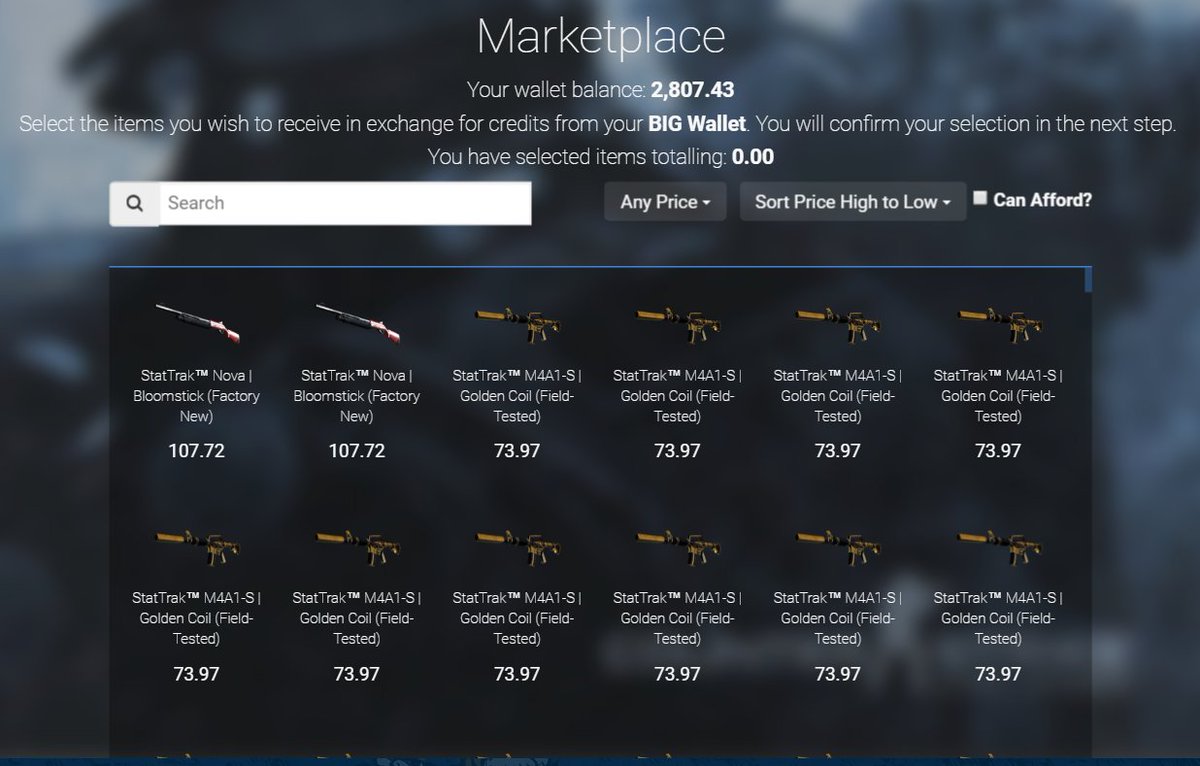 csgobig's tweet photo. Here's how the new marketplace would look like! #CSGOBig https://t.co/SN5WCiZ16o