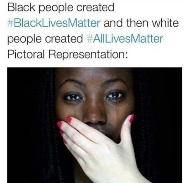 finestjinx's tweet photo. #AllLivesMatter in a nutshell https://t.co/6ujT99Y6I7
