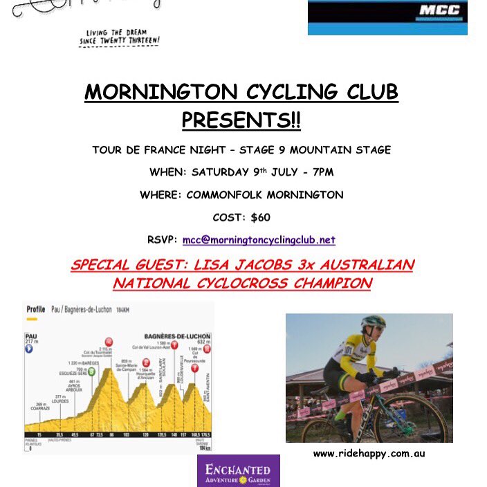 MCC Tour de France Night! Tomorrow night 7pm <a href="/CommonfolkCC/">Commonfolk</a> with Special Guest <a href="/LJridehappy/">Lisa Jacobs</a> !! See you there!