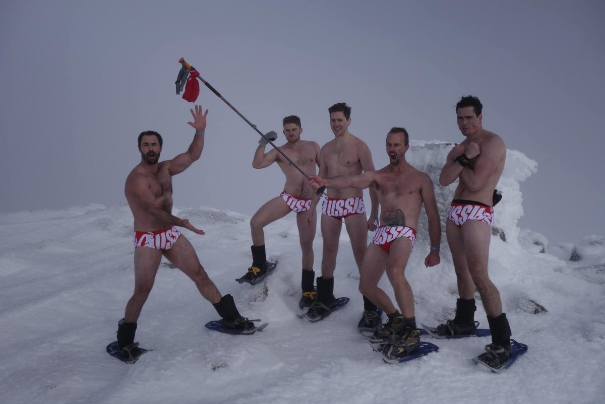 aussieBum's tweet photo. Congrats to #KossieinCossies who climbed Australia's highest peak in #aussieBums. Donate: https://t.co/IfpbHbm2QT https://t.co/WWo793Hkr0