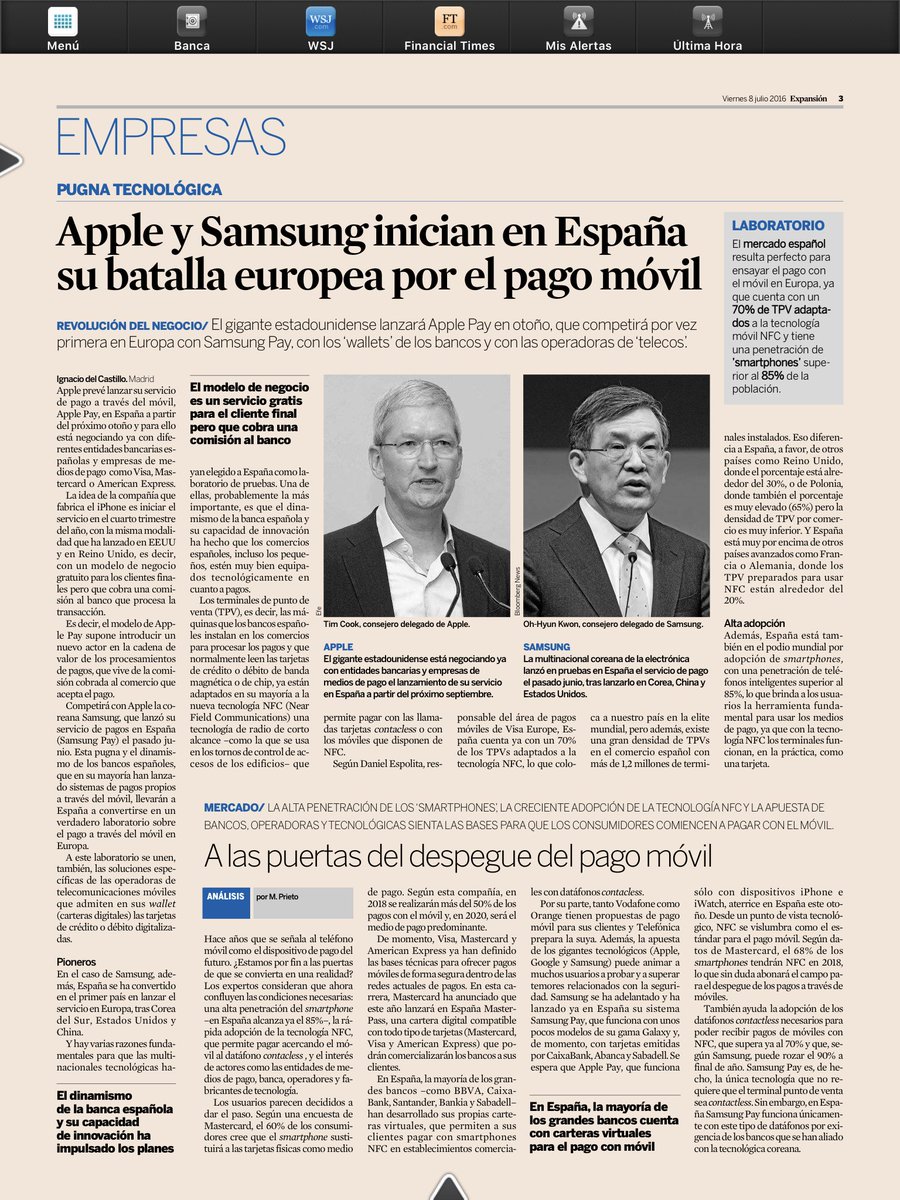 Samsung y Apple se suman a la batalla de los pagos móviles  Quien enamore al comercio ganará seguro