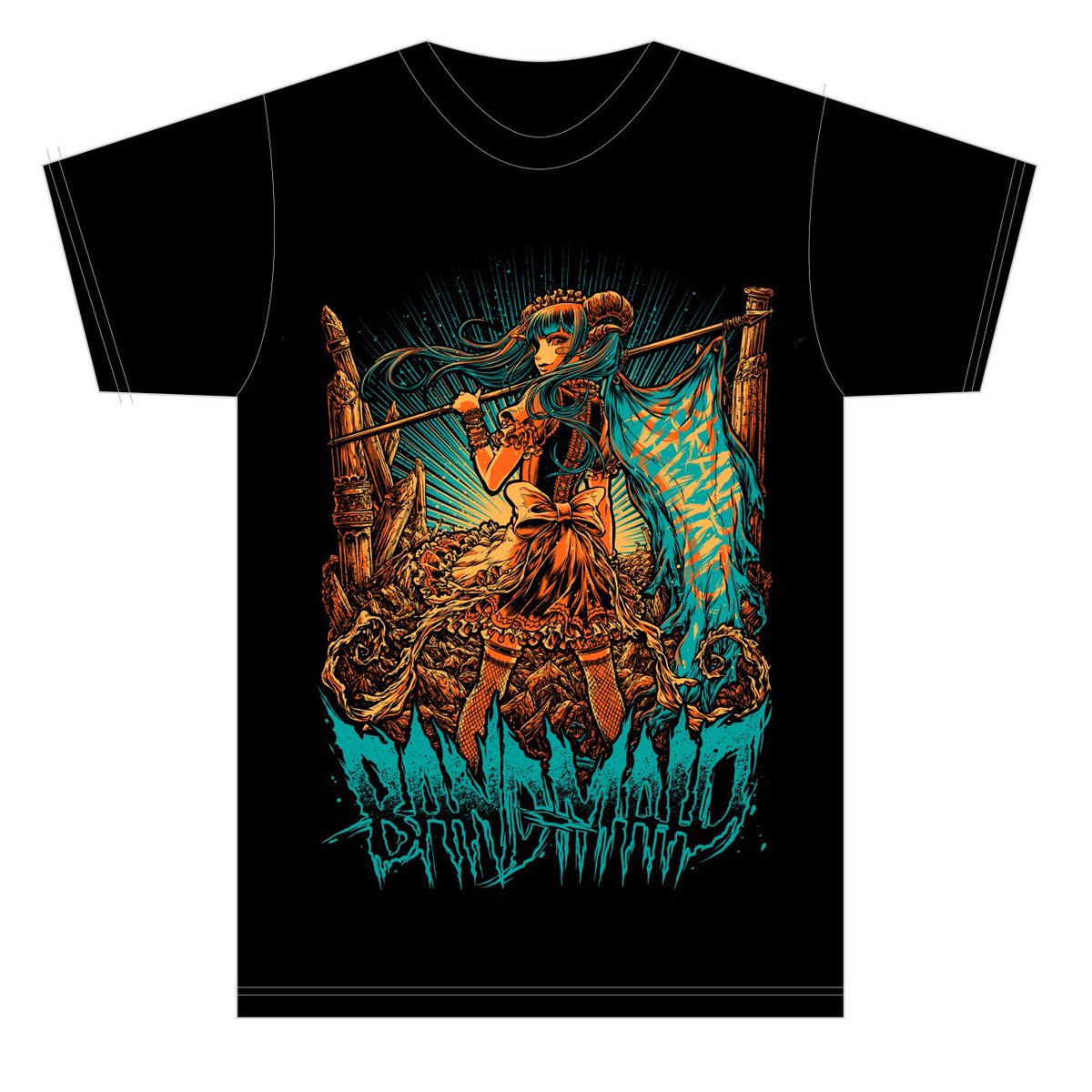 一点物 稀少デザイン　BAND-MAID ロンT　メキシカンスカルグラフィック INFO】 大好評のKAgaMIデザイン“Brand New MAID”Tシャツは、7/12の水戸